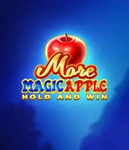 Enter the magical realm of More Magic Apple Hold and Win Slot by 3 Oaks Gaming, featuring a luminous red apple on a vivid blue background. This graphic captures the enchanting theme with a touch of mystery. Suited for fans of fantasy, the vibrant color scheme and enticing design draw players into the game's magical world. 