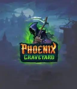 The eerie and atmospheric Phoenix Graveyard slot game interface by ELK Studios, featuring a mysterious graveyard setting. Displayed in this image is the slot's innovative expanding reels, alongside its gorgeous symbols and dark theme. The artwork conveys the game's mythological story of resurrection, making it enticing for those fascinated by legends.