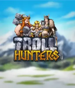 Enter the realm of "Troll Hunters," where valiant Viking warriors prepare to confront their foes. The logo features a male and female Viking, dressed for battle, set against a cold mountainous backdrop. They exude bravery and might, symbolizing the essence of the game's adventurous theme.